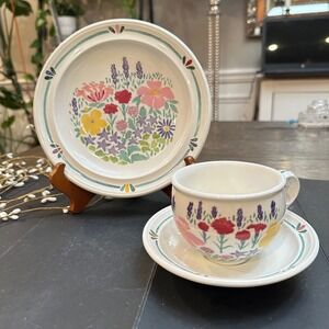 Portmeirion Hidcote National Trust by Julie Depledge Cup Saucer Bread Plate Vtg